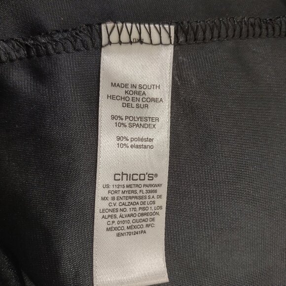 NWT Chico's black gold foiled velvet notch neck blouse top womens size 4 - Picture 9 of 9